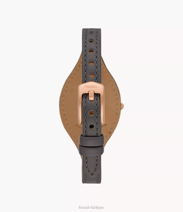 Fossil 6J04218 siyah carlie üç ibreli lite deri saat kol saati kadınlar