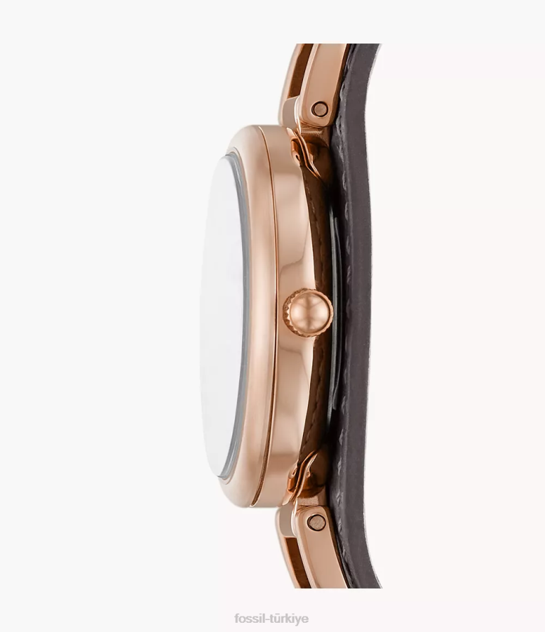 Fossil 6J04218 siyah carlie üç ibreli lite deri saat kol saati kadınlar