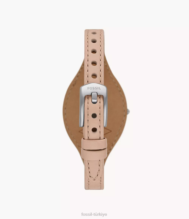Fossil 6J04223 latte carlie üç ibreli bej lite deri saat kol saati kadınlar