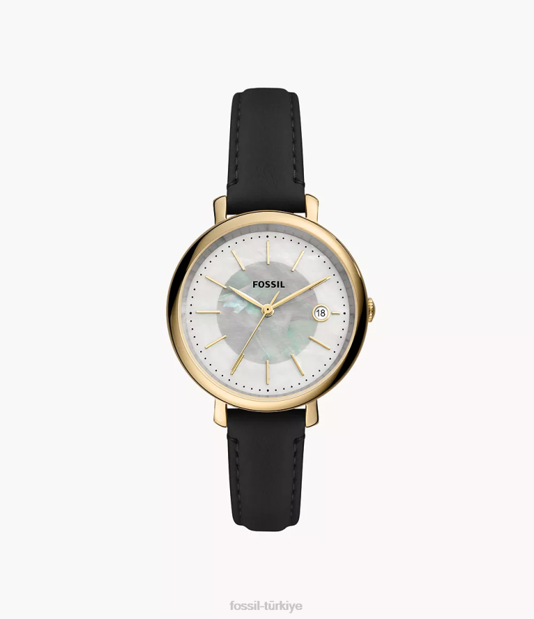 Fossil 6J04240 siyah jacqueline güneş enerjili litehide deri saat kol saati kadınlar