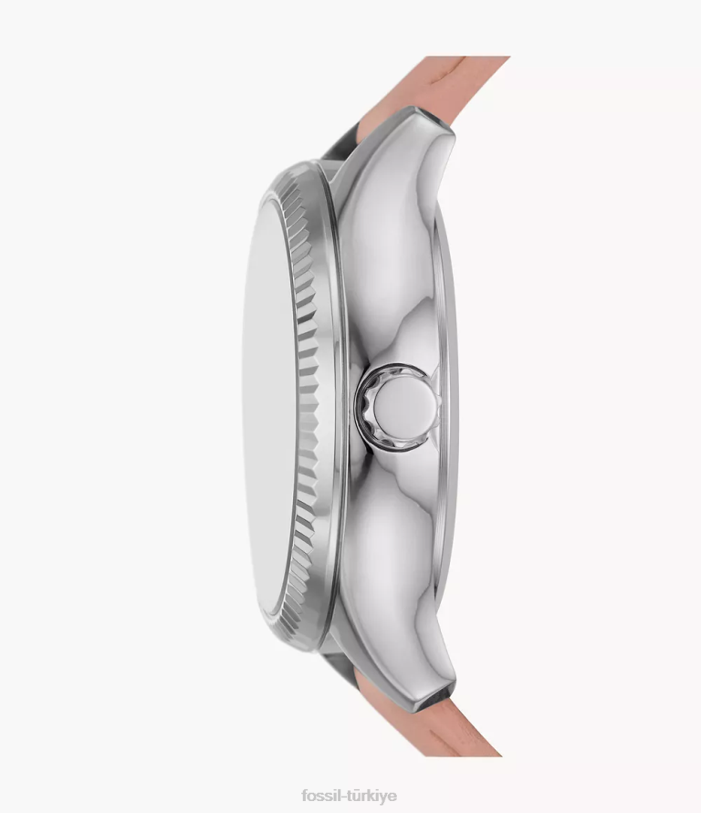 Fossil 6J04245 pembe çavdar otomatik deri saat kol saati kadınlar