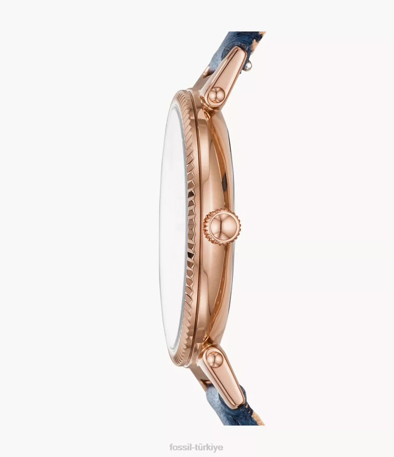 Fossil 6J0487 Gece yarısı donanması papatya üç ibreli deri saat kol saati kadınlar