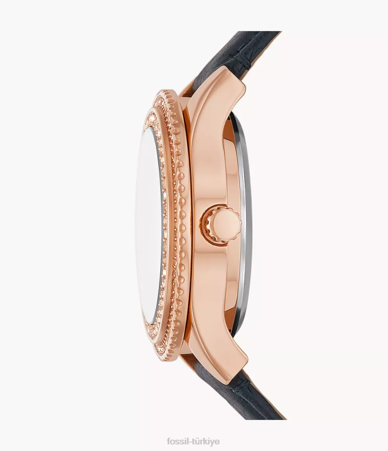 Fossil 6J0488 Donanma Stella otomatik litehide deri saat kol saati kadınlar