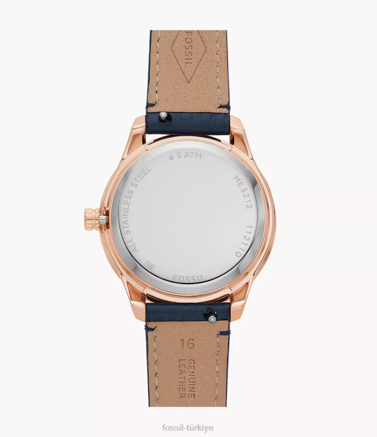 Fossil 6J0488 Donanma Stella otomatik litehide deri saat kol saati kadınlar