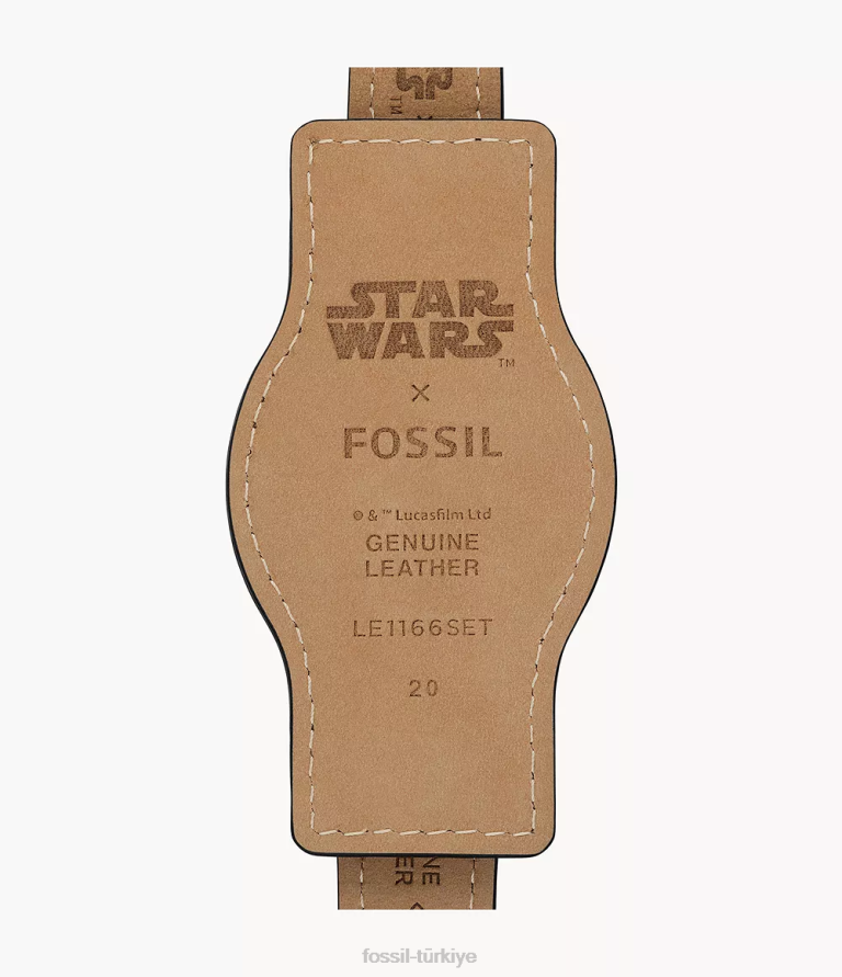 Fossil 6J0490 kahverengi sınırlı sayıda üretilen yıldız savaşları han solo deri saat kol saati kadınlar