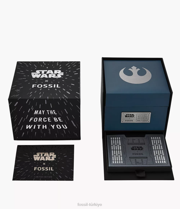 Fossil 6J0490 kahverengi sınırlı sayıda üretilen yıldız savaşları han solo deri saat kol saati kadınlar