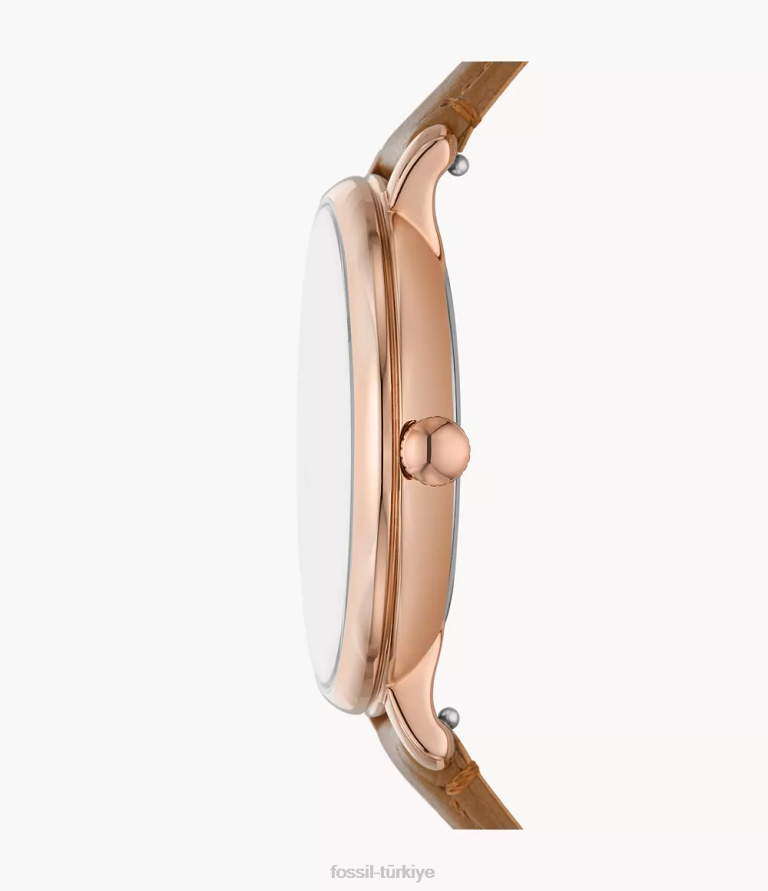 Fossil 6J0491 orta kahverengi Jacqueline üç ibreli tarih litehide deri saat kol saati kadınlar