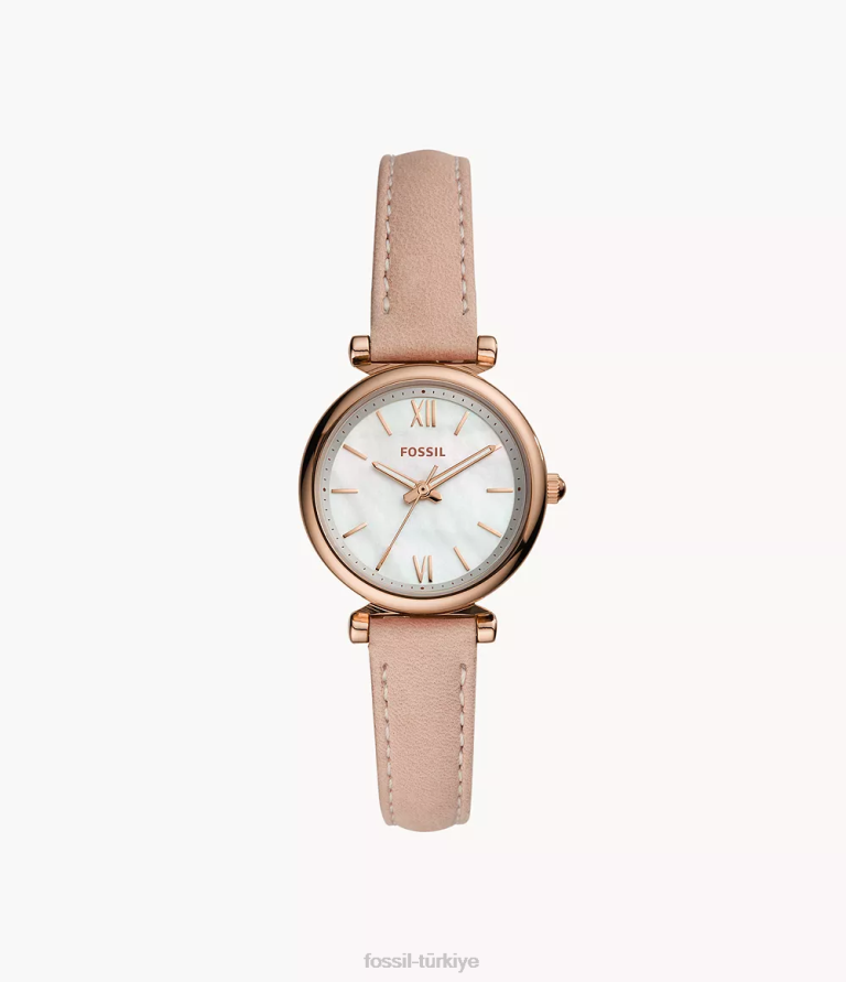 Fossil 6J0495 kızarmak carlie mini üç ibreli deri saat kol saati kadınlar