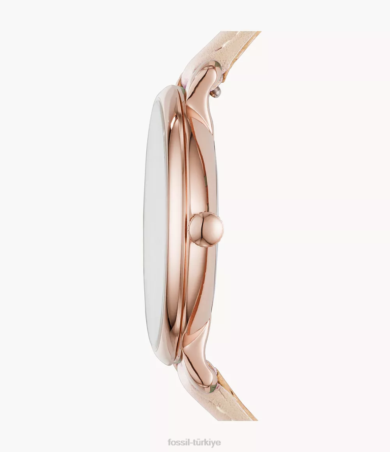 Fossil 6J0496 kızarmak Jacqueline üç ibreli deri saat kol saati kadınlar