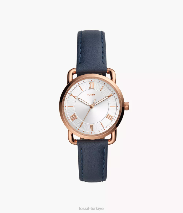 Fossil 6J0497 Gece yarısı donanması copeland üç ibreli deri saat kol saati kadınlar