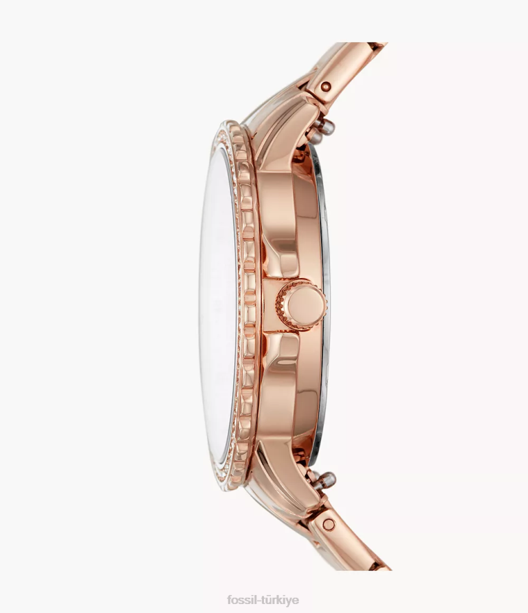 Fossil 6J04116 gül altın tonu izzy çok fonksiyonlu paslanmaz çelik saat kol saati kadınlar