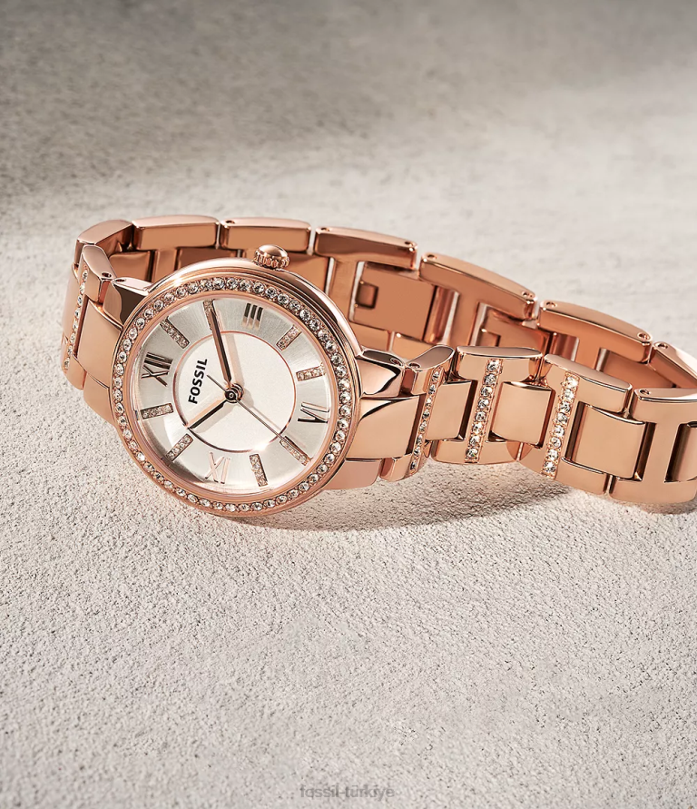 Fossil 6J04118 gül tonu virginia paslanmaz çelik saat kol saati kadınlar