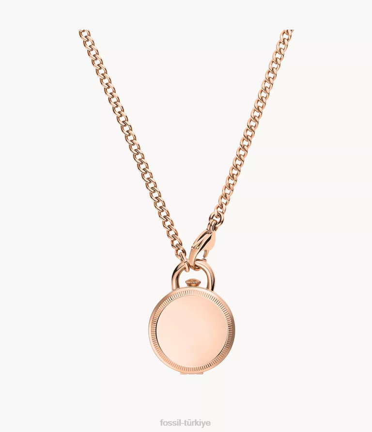 Fossil 6J04119 gül altın tonu jacqueline üç ibreli paslanmaz çelik saat madalyonu kol saati kadınlar