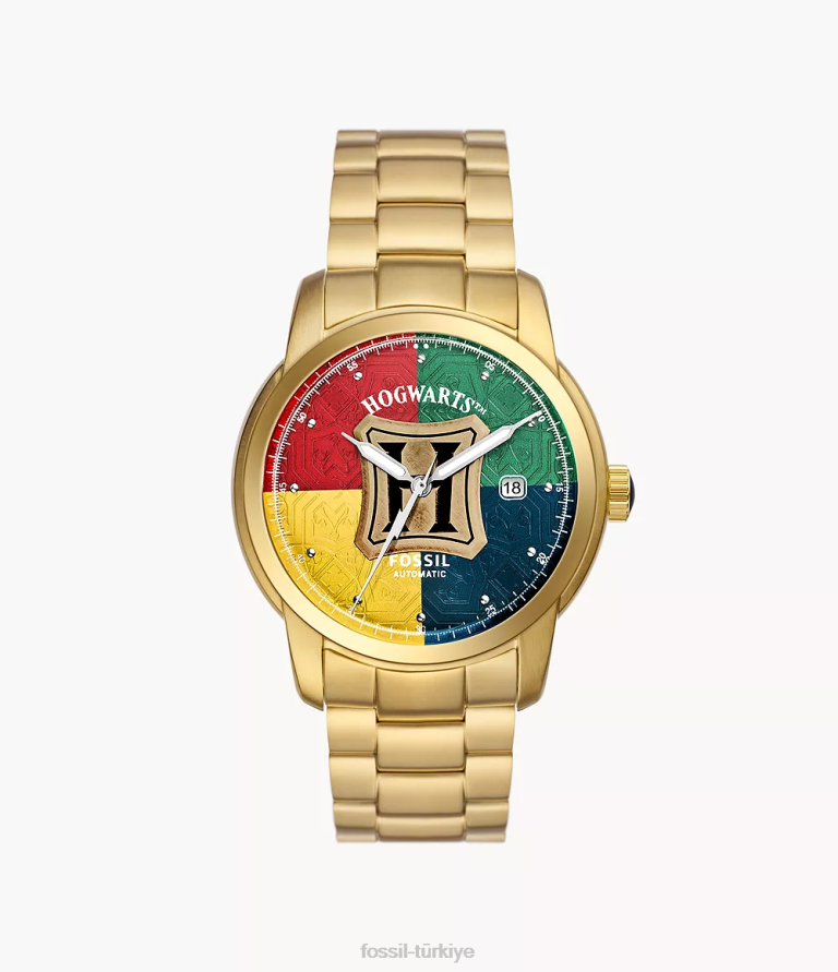 Fossil 6J04177 altın tonu sınırlı sayıda harry potter otomatik paslanmaz çelik saat kol saati kadınlar