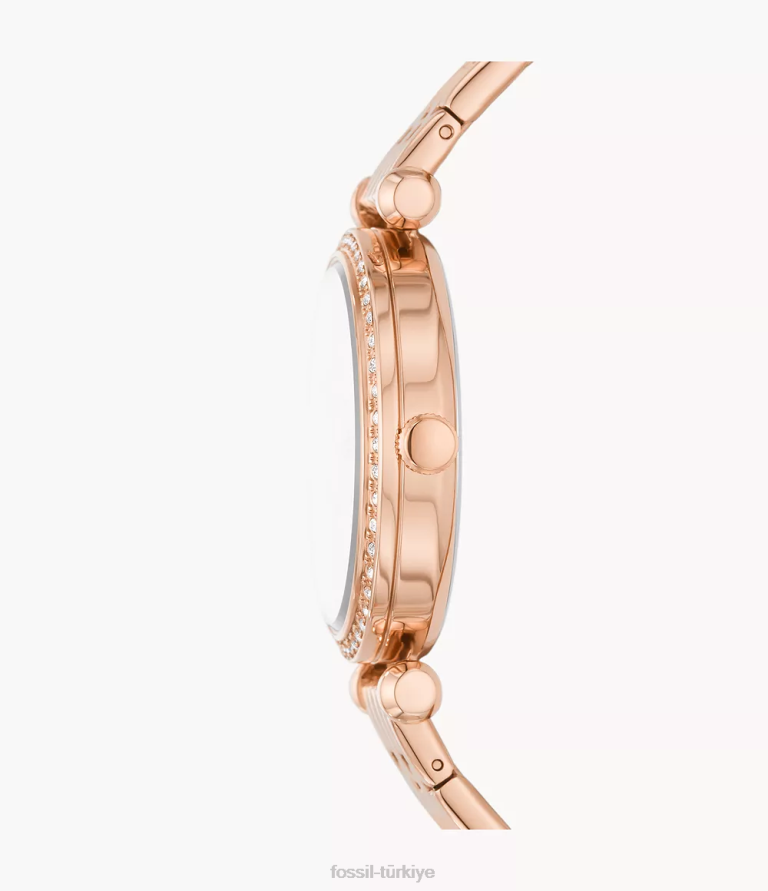 Fossil 6J04193 gül altın tonu Tillie üç ibreli paslanmaz çelik saat kol saati kadınlar