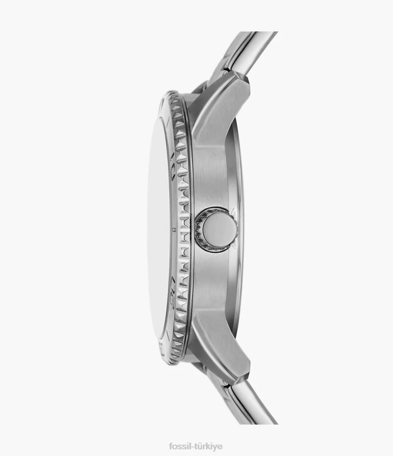 Fossil 6J04205 gümüş ton dayle üç ibreli paslanmaz çelik saat kol saati kadınlar