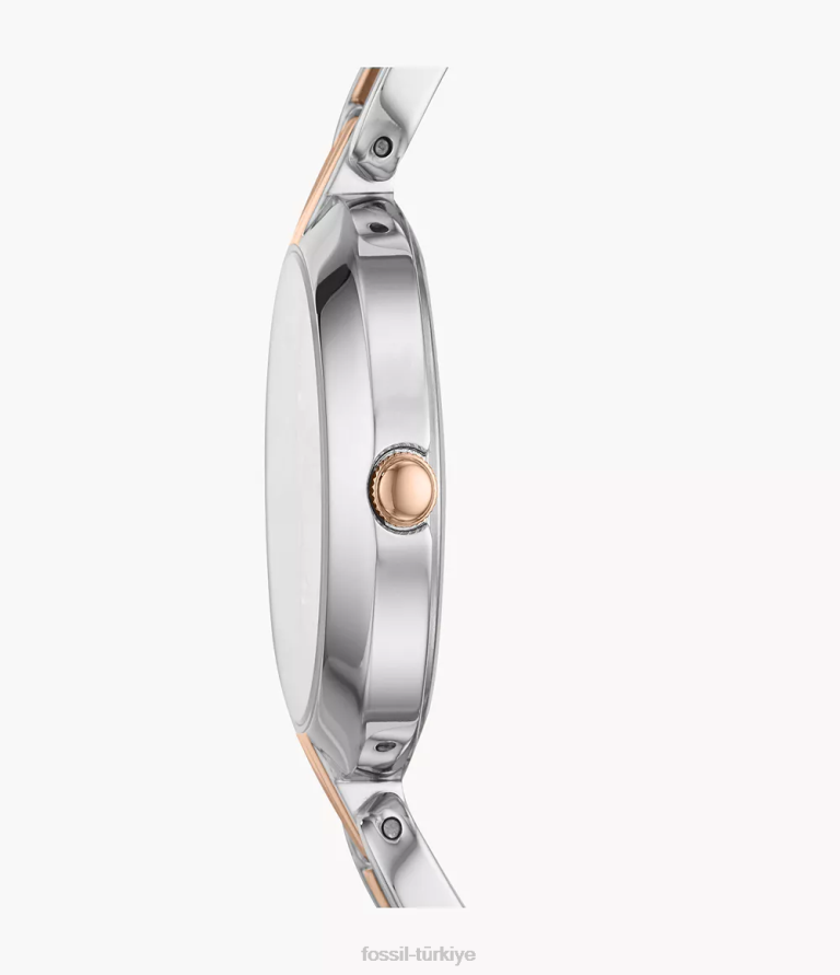 Fossil 6J04207 iki ton Kerrigan üç ibreli paslanmaz çelik saat kol saati kadınlar