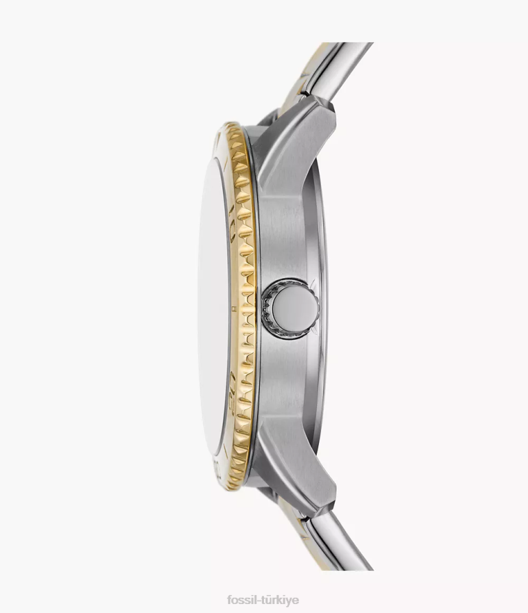 Fossil 6J04208 iki ton dayle üç ibreli paslanmaz çelik saat kol saati kadınlar