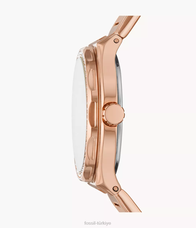 Fossil 6J04213 Altın gül Eevie çok fonksiyonlu paslanmaz çelik saat kol saati kadınlar