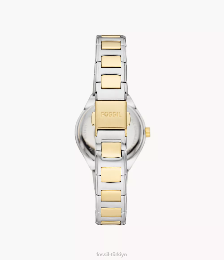Fossil 6J04215 iki ton Eevie üç ibreli paslanmaz çelik saat kol saati kadınlar