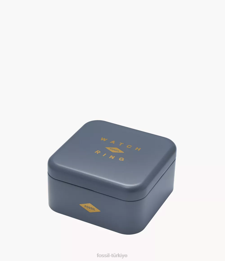 Fossil 6J0421 gümüş ton saat halkası iki ibreli paslanmaz çelik izle yüzüğü kadınlar