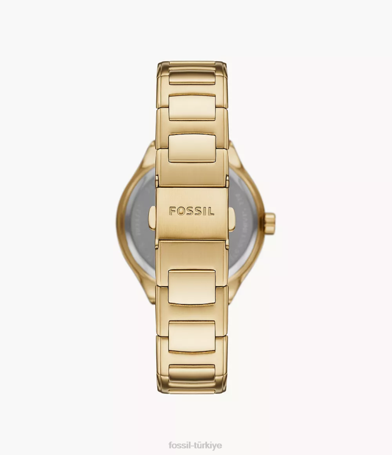 Fossil 6J04230 altın Eevie çok fonksiyonlu paslanmaz çelik saat kol saati kadınlar