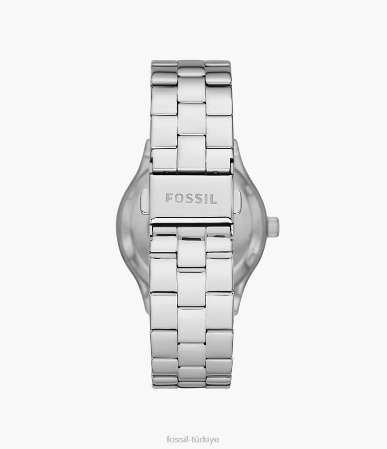 Fossil 6J04232 gümüş ton modern, sofistike otomatik paslanmaz çelik saat kol saati kadınlar