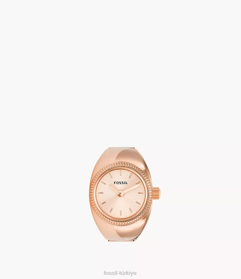 Fossil 6J0423 gül altın tonu saat halkası iki ibreli paslanmaz çelik kol saati kadınlar