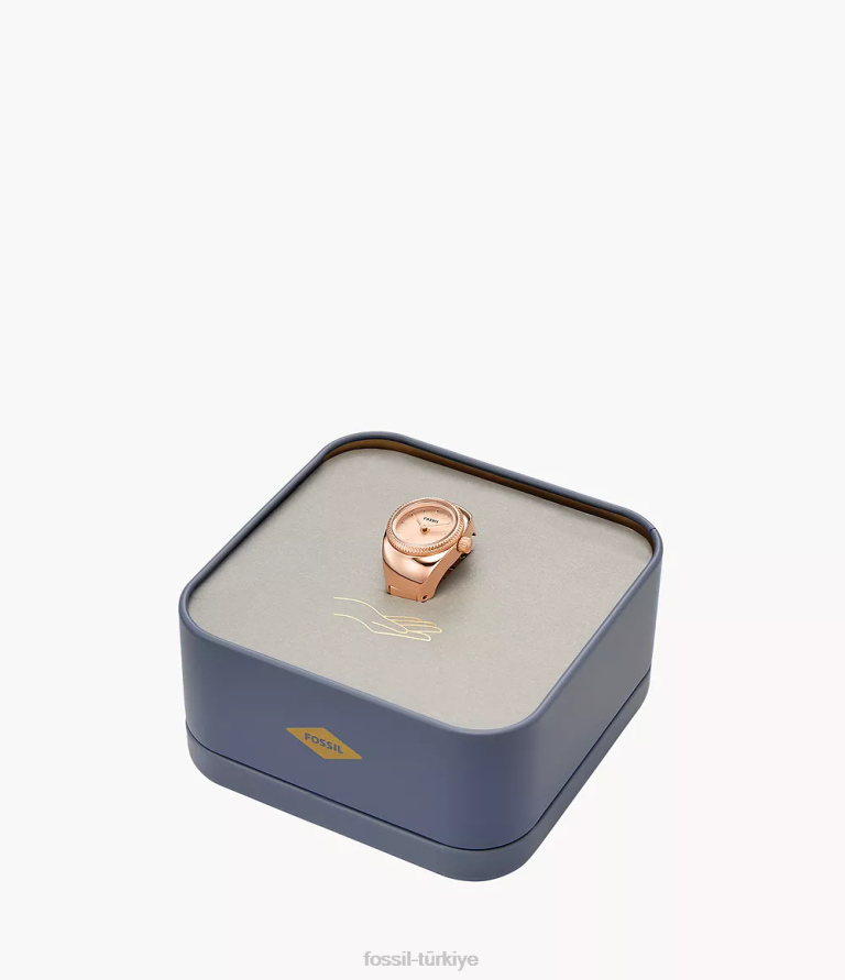 Fossil 6J0423 gül altın tonu saat halkası iki ibreli paslanmaz çelik kol saati kadınlar