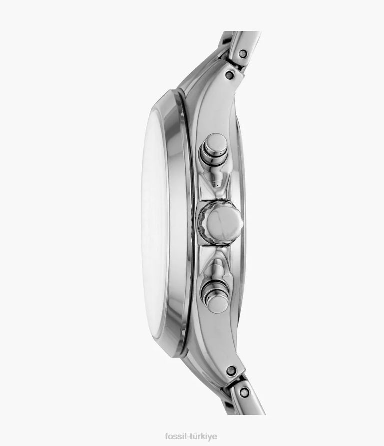 Fossil 6J04249 gümüş modern kurye orta boy kronograf paslanmaz çelik saat kol saati kadınlar