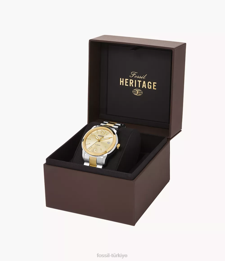 Fossil 6J0424 iki ton miras otomatik paslanmaz çelik saat kol saati kadınlar