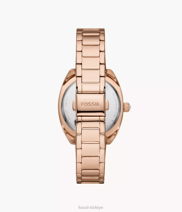 Fossil 6J04251 gül altın tonu vale otomatik paslanmaz çelik saat kol saati kadınlar