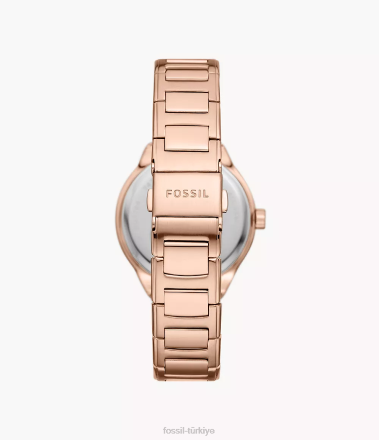 Fossil 6J04253 gül altın tonu eevie otomatik paslanmaz çelik saat kol saati kadınlar