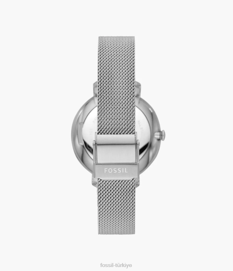Fossil 6J0425 gümüş ton Jacqueline üç ibreli paslanmaz çelik saat kol saati kadınlar