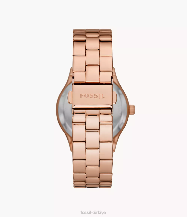 Fossil 6J04264 gül altın tonu modern, sofistike otomatik paslanmaz çelik saat kol saati kadınlar