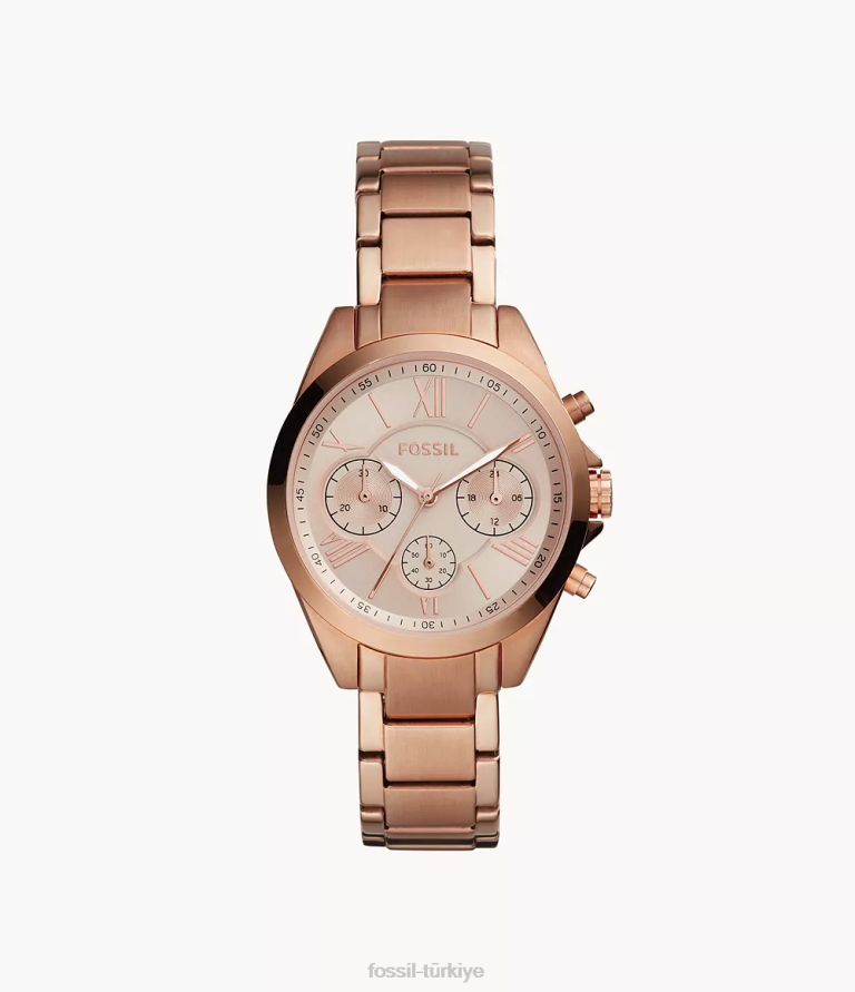 Fossil 6J04270 gül altın tonu modern kurye orta boy kronograf paslanmaz çelik saat kol saati kadınlar