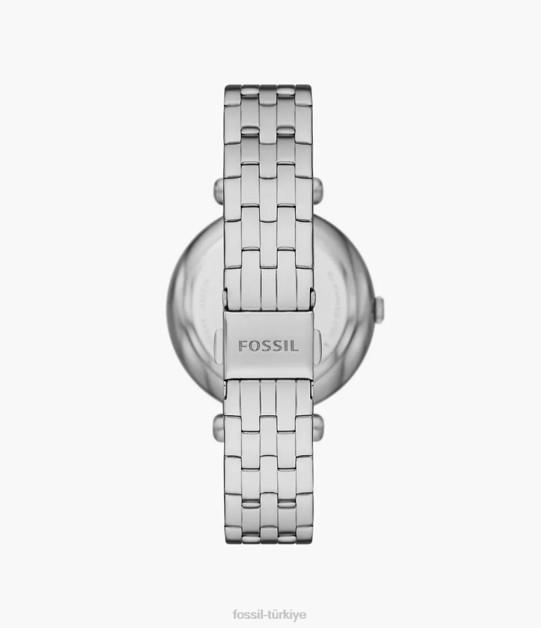 Fossil 6J04273 gümüş ton Tillie otomatik paslanmaz çelik saat kol saati kadınlar