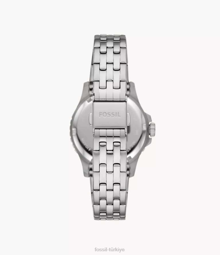 Fossil 6J0428 gümüş ton fb-01 üç ibreli tarih paslanmaz çelik saat kol saati kadınlar