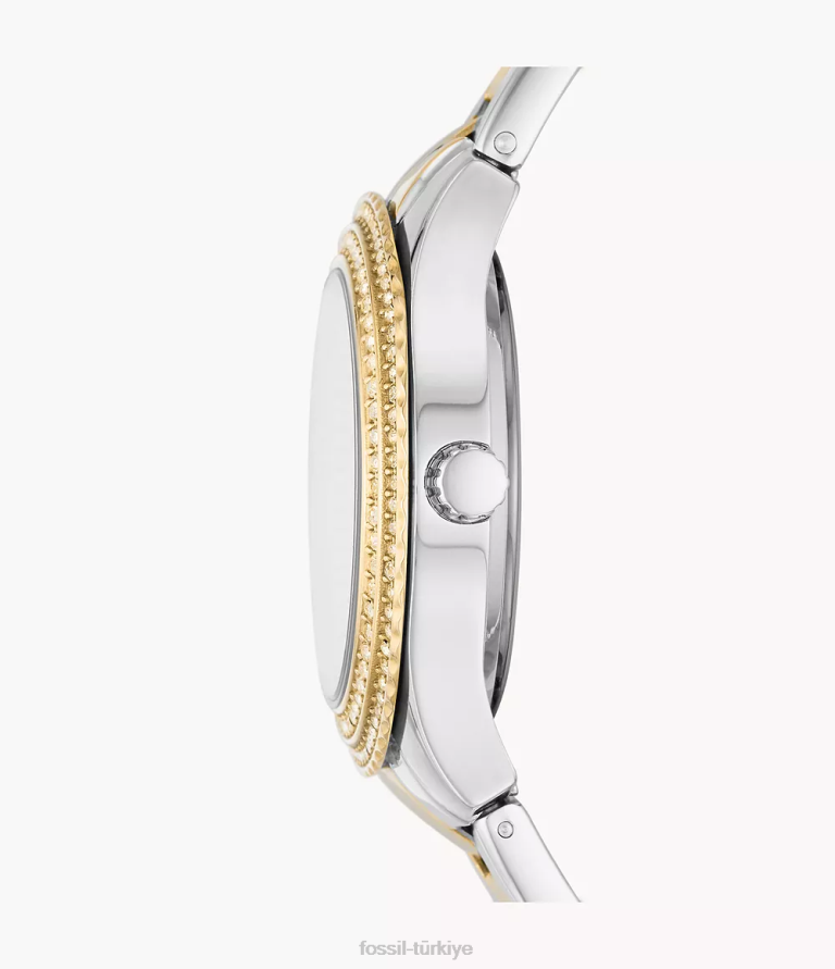Fossil 6J0432 iki ton Stella üç ibreli paslanmaz çelik saat kol saati kadınlar
