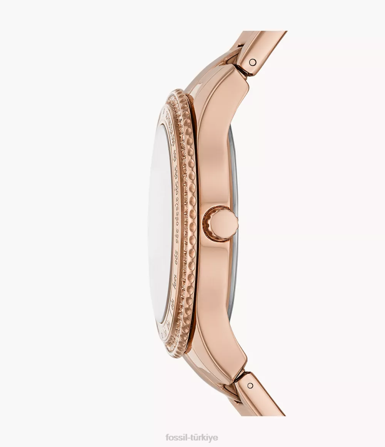 Fossil 6J0433 gül altın tonu Stella Sport çok fonksiyonlu paslanmaz çelik saat kol saati kadınlar