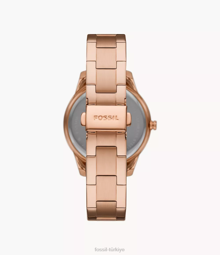 Fossil 6J0434 gül altın tonu Stella Sport çok fonksiyonlu paslanmaz çelik saat kol saati kadınlar