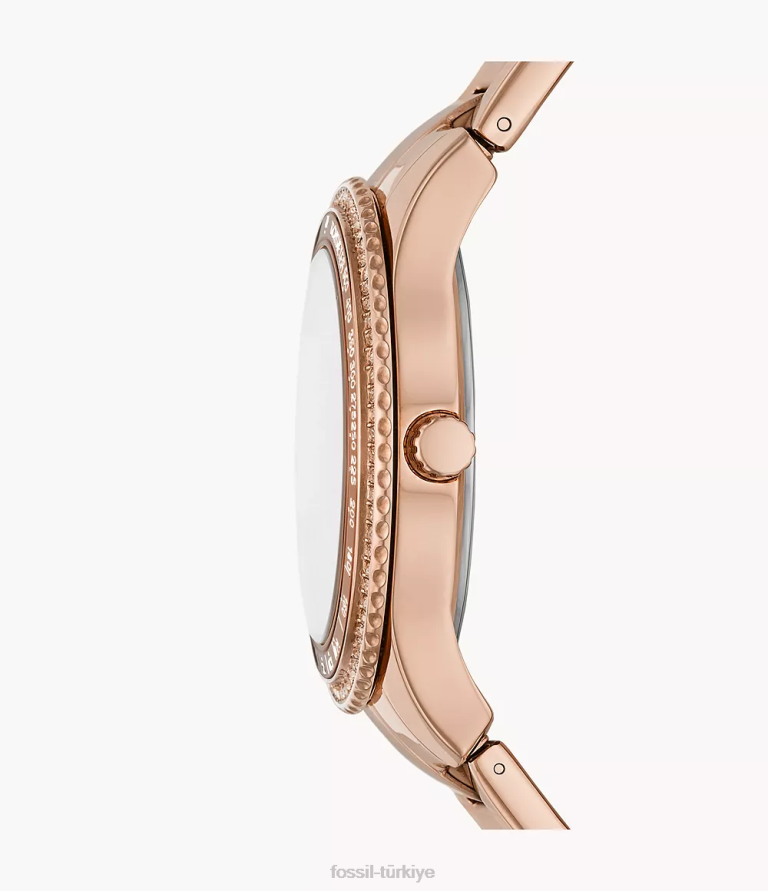 Fossil 6J0434 gül altın tonu Stella Sport çok fonksiyonlu paslanmaz çelik saat kol saati kadınlar