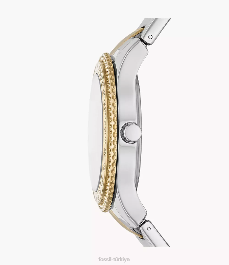 Fossil 6J0435 iki ton Stella Sport çok fonksiyonlu paslanmaz çelik saat kol saati kadınlar
