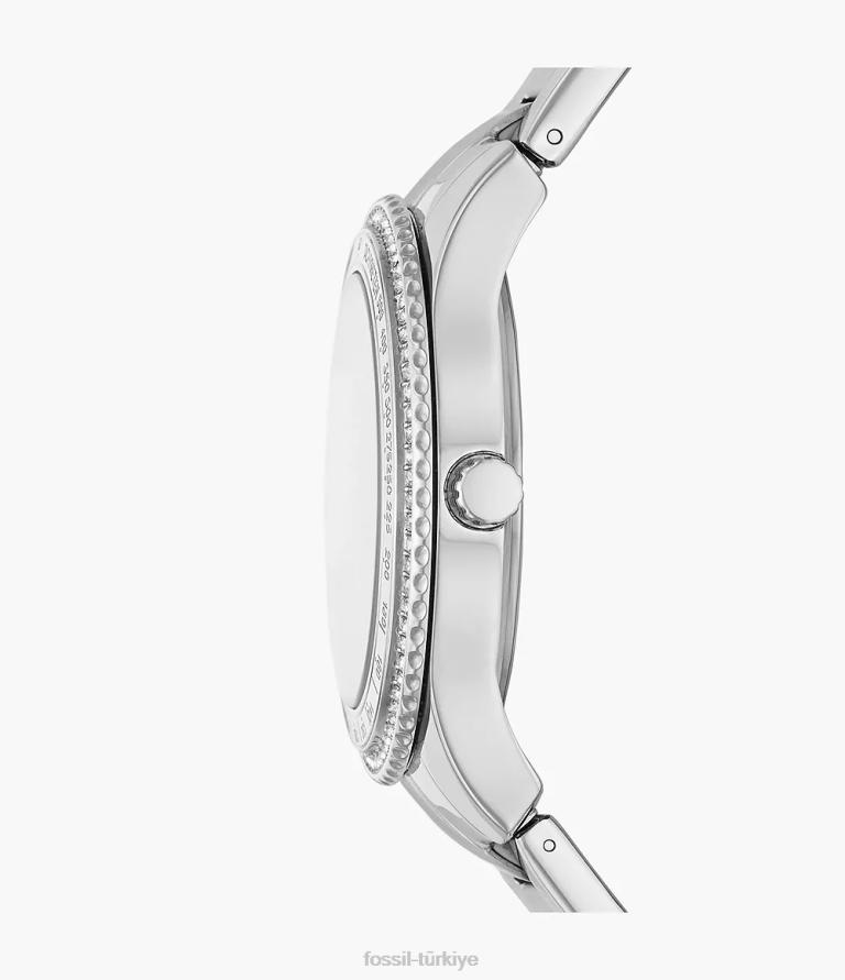 Fossil 6J0436 gümüş ton Stella Sport çok fonksiyonlu paslanmaz çelik saat kol saati kadınlar