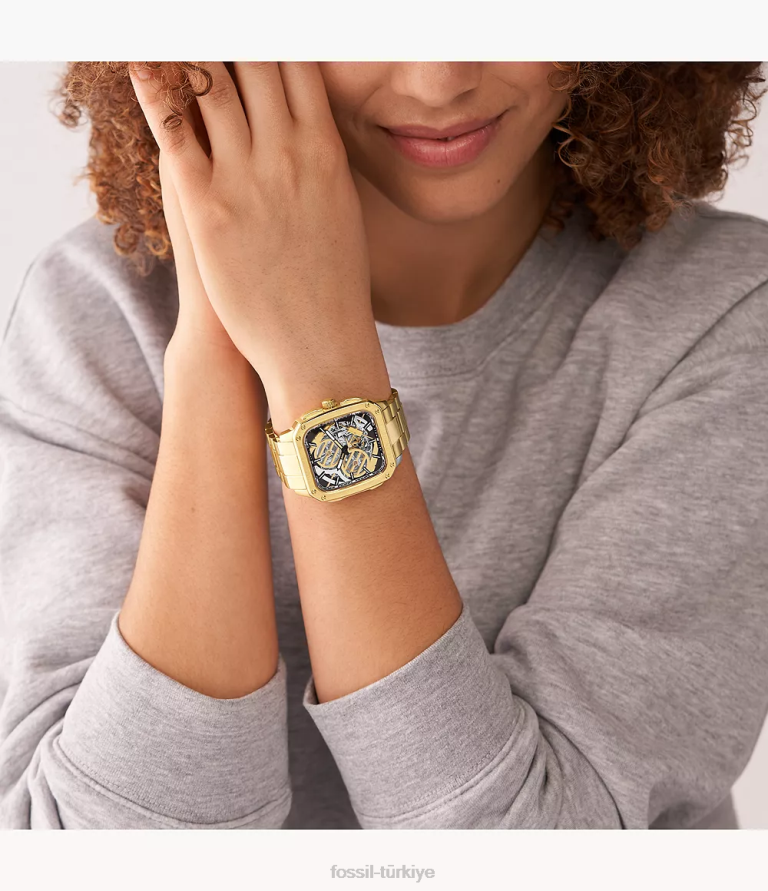 Fossil 6J0439 altın tonu sınırlı sayıda üretilen yıldız savaşları c-3po otomatik paslanmaz çelik saat kol saati kadınlar