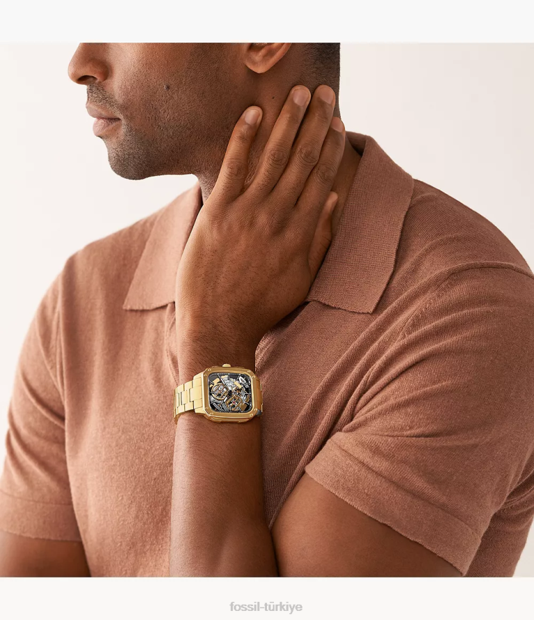 Fossil 6J0439 altın tonu sınırlı sayıda üretilen yıldız savaşları c-3po otomatik paslanmaz çelik saat kol saati kadınlar