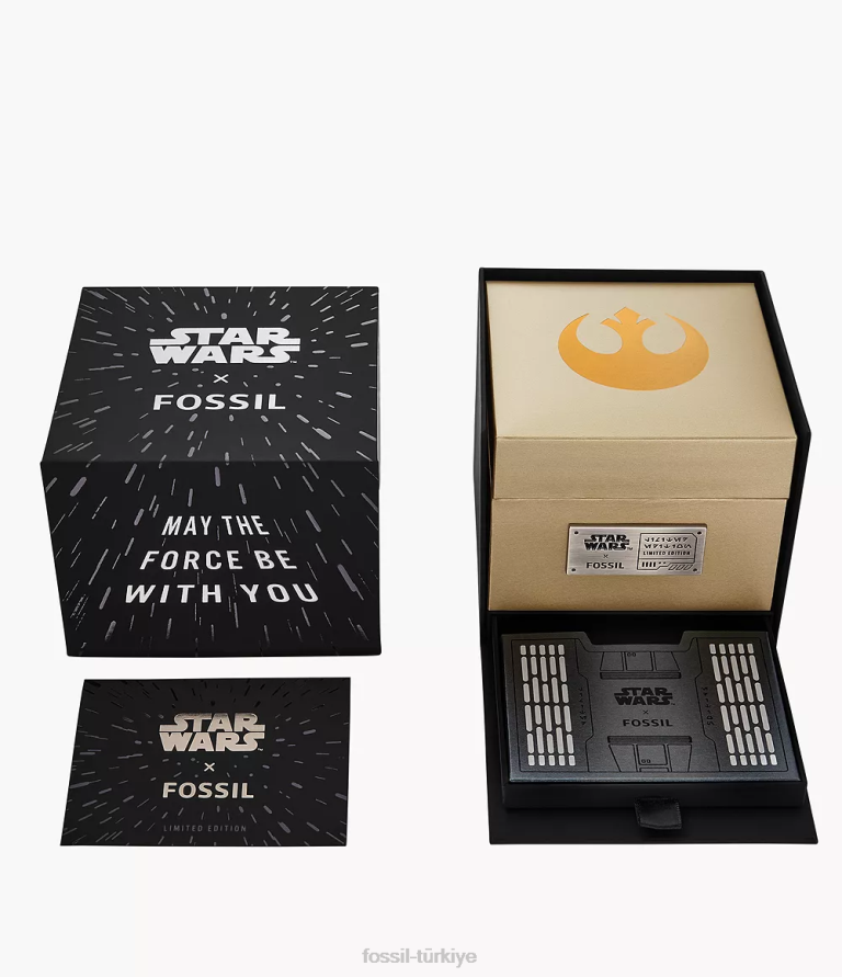 Fossil 6J0439 altın tonu sınırlı sayıda üretilen yıldız savaşları c-3po otomatik paslanmaz çelik saat kol saati kadınlar