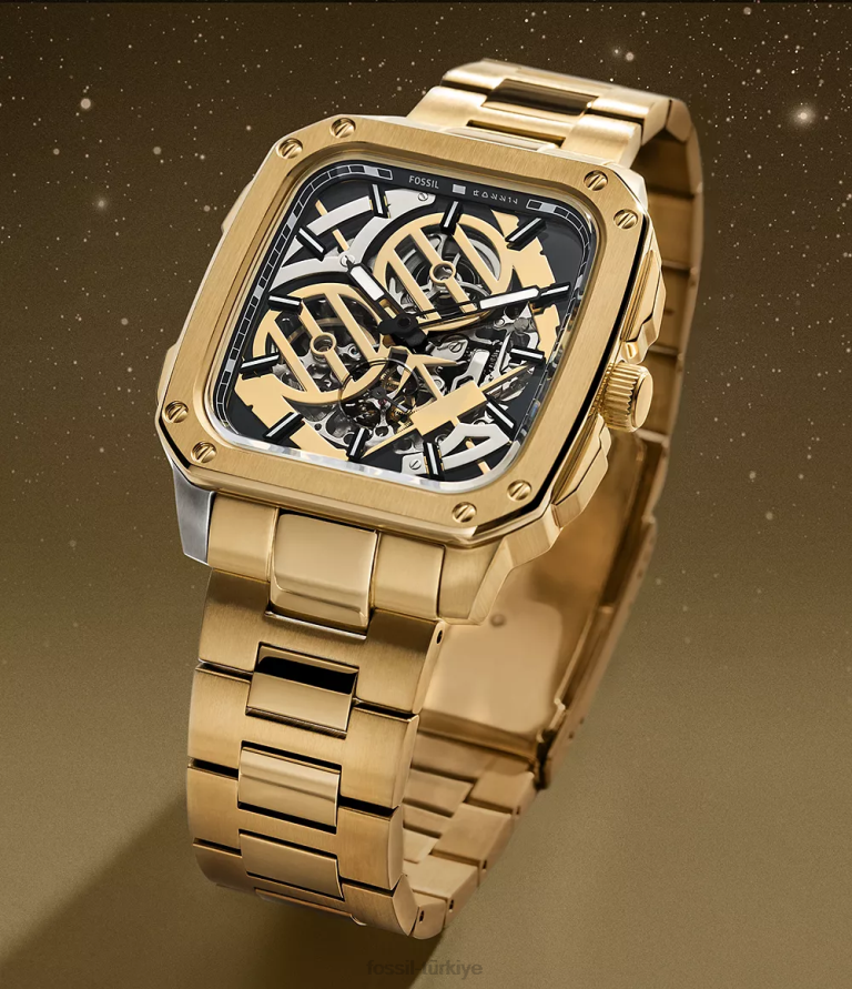 Fossil 6J0439 altın tonu sınırlı sayıda üretilen yıldız savaşları c-3po otomatik paslanmaz çelik saat kol saati kadınlar