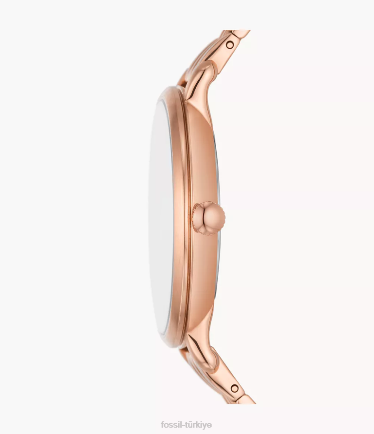 Fossil 6J0443 gül altın tonu Jacqueline üç ibreli paslanmaz çelik saat kol saati kadınlar