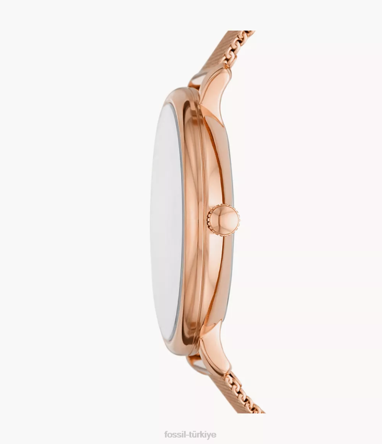 Fossil 6J0445 gül altın tonu jacqueline çok fonksiyonlu paslanmaz çelik hasır saat kol saati kadınlar